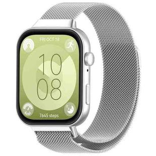 For Huawei Watch Fit3 xDfind Milanese Metal Watch Band(Silver)