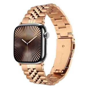 For Apple Watch 42mm / 41mm / 40mm / 38mm Quick Release Five-bead Metal Watch Band(Rose Gold)