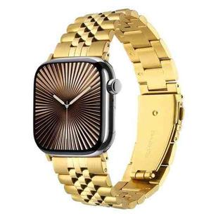 For Apple Watch 42mm / 41mm / 40mm / 38mm Quick Release Five-bead Metal Watch Band(Gold)