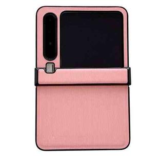 For Huawei Pura X Three-stage Vertical Pattern Solid Color Leather Phone Case(Pink)