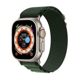 For Apple Watch 46mm / 49mm / 45mm / 44mm xDfind Aline Nylon Loop Watch Band(Army Green)