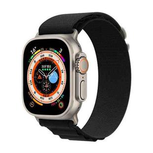 For Apple Watch 46mm / 49mm / 45mm / 44mm xDfind Aline Nylon Loop Watch Band(Black)