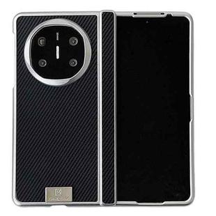 For Huawei Mate X6 Kevlar Carbon Fiber Spring Axis Nameplate Shockproof Phone Case(Black)