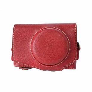 For Canon PowerShot SX740 HS Retro Litchi Texture Leather Full Body Camera Case Bag with Strap(Red)