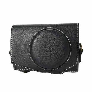 For Canon PowerShot SX740 HS Retro Litchi Texture Leather Full Body Camera Case Bag with Strap(Black)