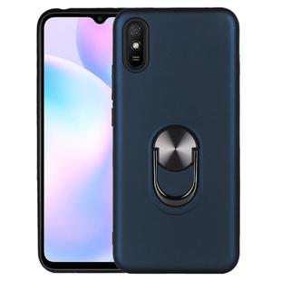 For Xiaomi Redmi 9A 360 Degree Rotating Multifunctional Stent PC+TPU Case with Magnetic Invisible Holder(Navy Blue)