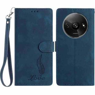 For Redmi A3 Skin Feel Embossed Feather Leather Phone Case(Dark Blue)