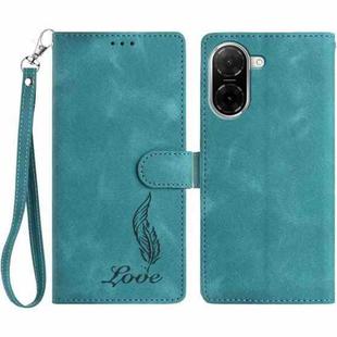 For Redmi A5 4G 173.3mm Skin Feel Embossed Feather Leather Phone Case(Green)