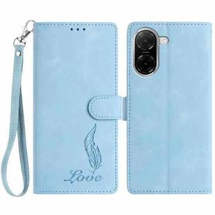 For Redmi A5 4G 173.3mm Skin Feel Embossed Feather Leather Phone Case(Light Blue)