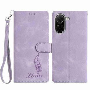 For Redmi A5 4G 173.3mm Skin Feel Embossed Feather Leather Phone Case(Purple)
