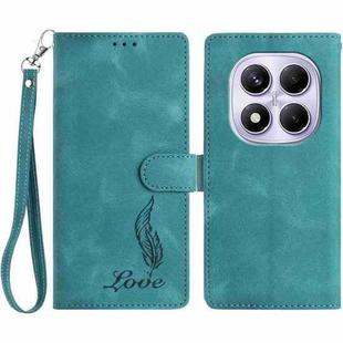 For Redmi Note 14 Pro 4G Skin Feel Embossed Feather Leather Phone Case(Green)