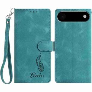 For iPhone 17 Air Skin Feel Embossed Feather Leather Phone Case(Green)