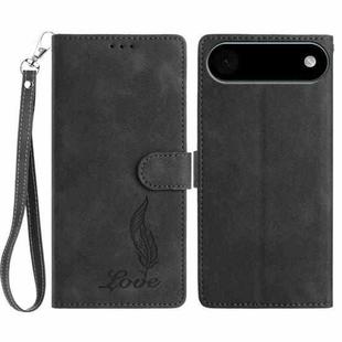 For iPhone 17 Air Skin Feel Embossed Feather Leather Phone Case(Black)