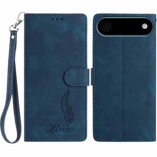 For iPhone 17 Air Skin Feel Embossed Feather Leather Phone Case(Dark Blue)