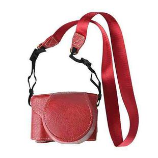 For FUJIFILM X-M5 Retro Litchi Texture Leather Full Body Camera Case Bag with Strap(Red)