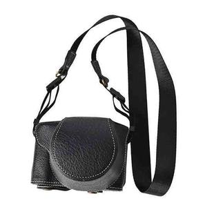For FUJIFILM X-M5 Retro Litchi Texture Leather Full Body Camera Case Bag with Strap(Black)