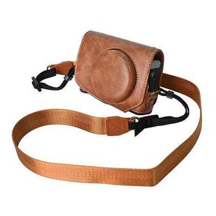 For Canon G7 X Mark III / G7X3 Retro Pull Up Leather Full Body Camera Case Bag with Strap(Brown)