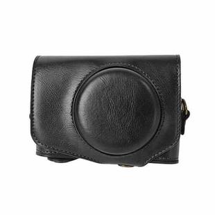 For Canon PowerShot SX740 HS Retro Pull Up Leather Full Body Camera Case Bag with Strap(Black)