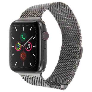 For Apple Watch 46mm / 49mm / 45mm / 44mm Double-section Magnetic Milanese Steel Watch Band(Titanium Color)