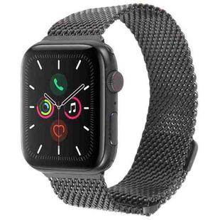For Apple Watch 42mm / 41mm / 40mm / 38mm Double-section Magnetic Milanese Steel Watch Band(Black)