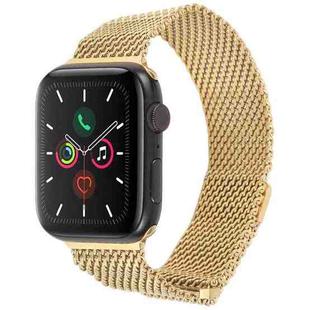 For Apple Watch 42mm / 41mm / 40mm / 38mm Double-section Magnetic Milanese Steel Watch Band(Gold)