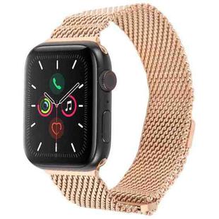 For Apple Watch 42mm / 41mm / 40mm / 38mm Double-section Magnetic Milanese Titanium Watch Band(Rose Gold)