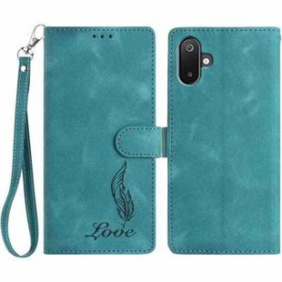For Samsung Galaxy F06 5G Skin Feel Embossed Feather Leather Phone Case(Green)