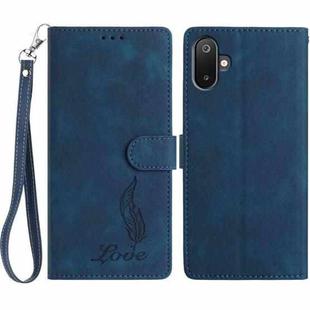 For Samsung Galaxy F06 5G Skin Feel Embossed Feather Leather Phone Case(Dark Blue)