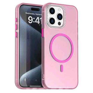 For iPhone 15 Pro Candy Diamond Magsafe Frosted PC Hybrid TPU Phone Case(Red)