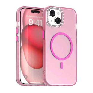 For iPhone 15 Plus Candy Diamond Magsafe Frosted PC Hybrid TPU Phone Case(Red)