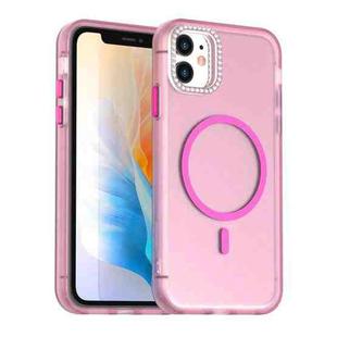 For iPhone 11 Candy Diamond Magsafe Frosted PC Hybrid TPU Phone Case(Red)