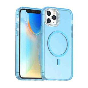 For iPhone 11 Pro Candy Diamond Magsafe Frosted PC Hybrid TPU Phone Case(Blue)