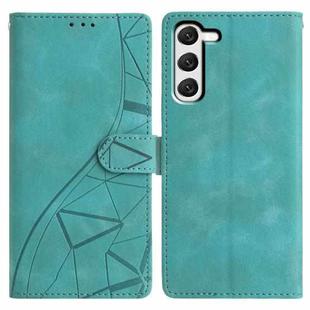 For Samsung Galaxy S23 5G Triangles Embossed Leather Phone Case(Green)