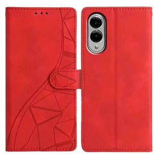 For Samsung Galaxy S25 Edge 5G Triangles Embossed Leather Phone Case(Red)