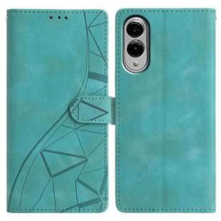 For Samsung Galaxy S25 Edge 5G Triangles Embossed Leather Phone Case(Green)