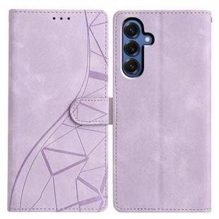 For Samsung Galaxy S24 5G Triangles Embossed Leather Phone Case(Purple)