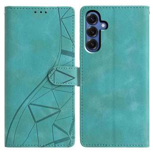 For Samsung Galaxy S24 5G Triangles Embossed Leather Phone Case(Green)