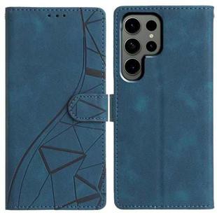 For Samsung Galaxy S24 Ultra 5G Triangles Embossed Leather Phone Case(Blue)