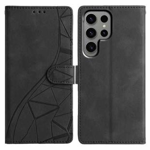 For Samsung Galaxy S24 Ultra 5G Triangles Embossed Leather Phone Case(Black)