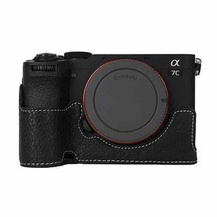For Sony ILCE-7CM2 / Alpha 7C II Litchi Texture PU Leather Camera Half Case Base(Black)