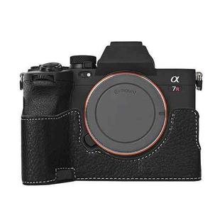 For Sony ILCE7RM5 / A7R5 Litchi Texture PU Leather Camera Half Case Base(Black)