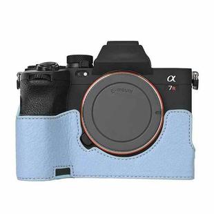 For Sony ILCE7RM5 / A7R5 Litchi Texture PU Leather Camera Half Case Base(Blue)