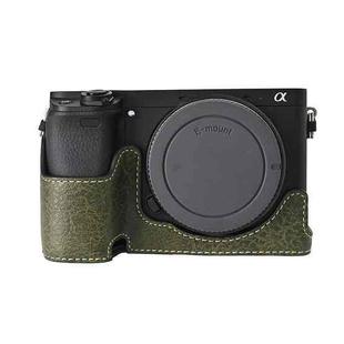 For Sony ILCE-6400 / A6300 / A6200 Litchi Texture PU Leather Camera Half Case Base(Green)