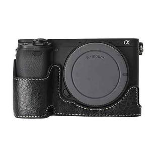 For Sony ILCE-6400 / A6300 / A6200 Litchi Texture PU Leather Camera Half Case Base(Black)