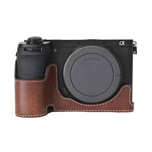 For Sony ILCE-6700 / A6700 Litchi Texture PU Leather Camera Half Case Base(Coffee)