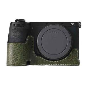 For Sony ILCE-6700 / A6700 Litchi Texture PU Leather Camera Half Case Base(Green)