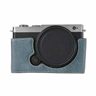 For Panasonic LUMIX S9 Litchi Texture PU Leather Camera Half Case Base(Blue)