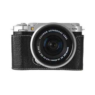 For FUJIFILM X-M5 Litchi Texture PU Leather Camera Half Case Base(Black)