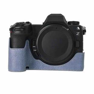 For Nikon Z6III Litchi Texture PU Leather Camera Half Case Base(Blue)