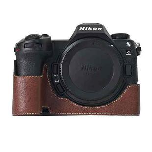 For Nikon Z6III Litchi Texture PU Leather Camera Half Case Base(Coffee)